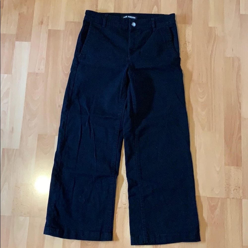 Black flared cropped jeans